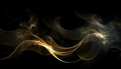 Illustration of a golden abstract smoke design on a black background, desktop wallpaper, smoke, light, wave, design, black, fractal, art, pattern, fire, shape, energy, wallpaper, motion, curve, blue, flow, swirl, flame, backdrop, color, backgrounds, illustration, smooth, lines, incense, gold, golden